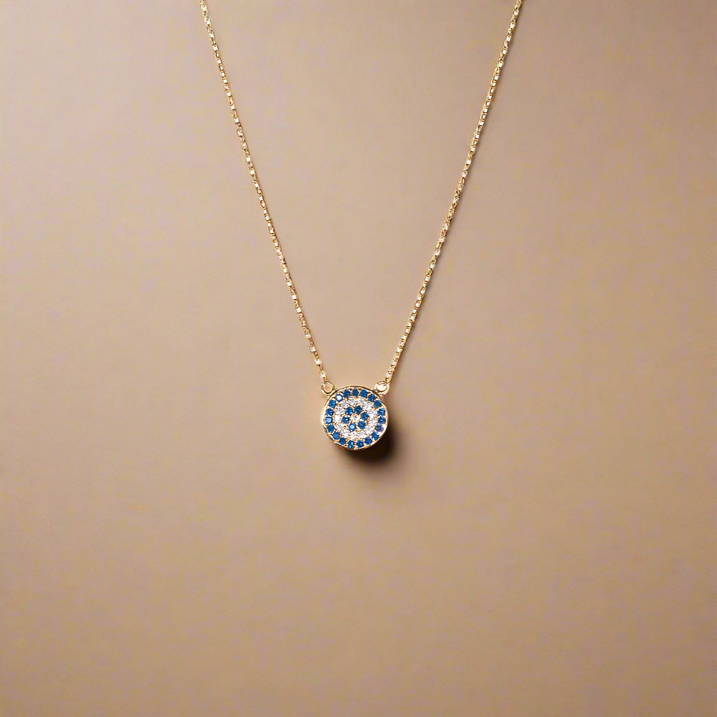 Round Crystal Lucky Eye Necklace