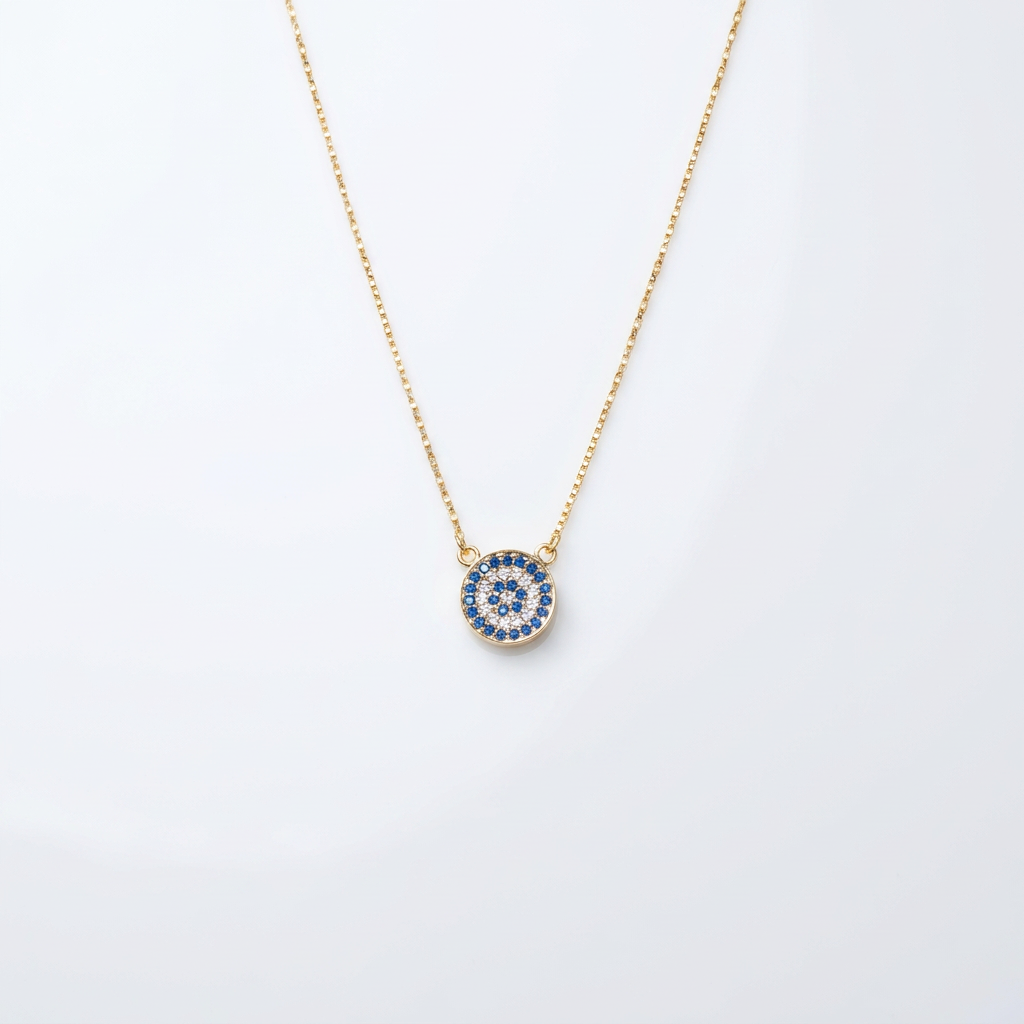 Round Crystal Lucky Eye Necklace
