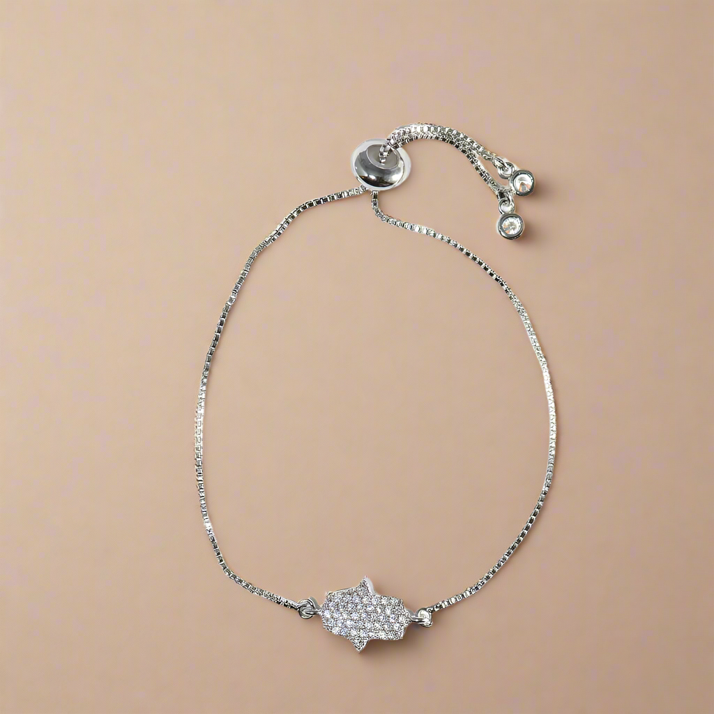 Crystal Hamsa Pull Bracelet