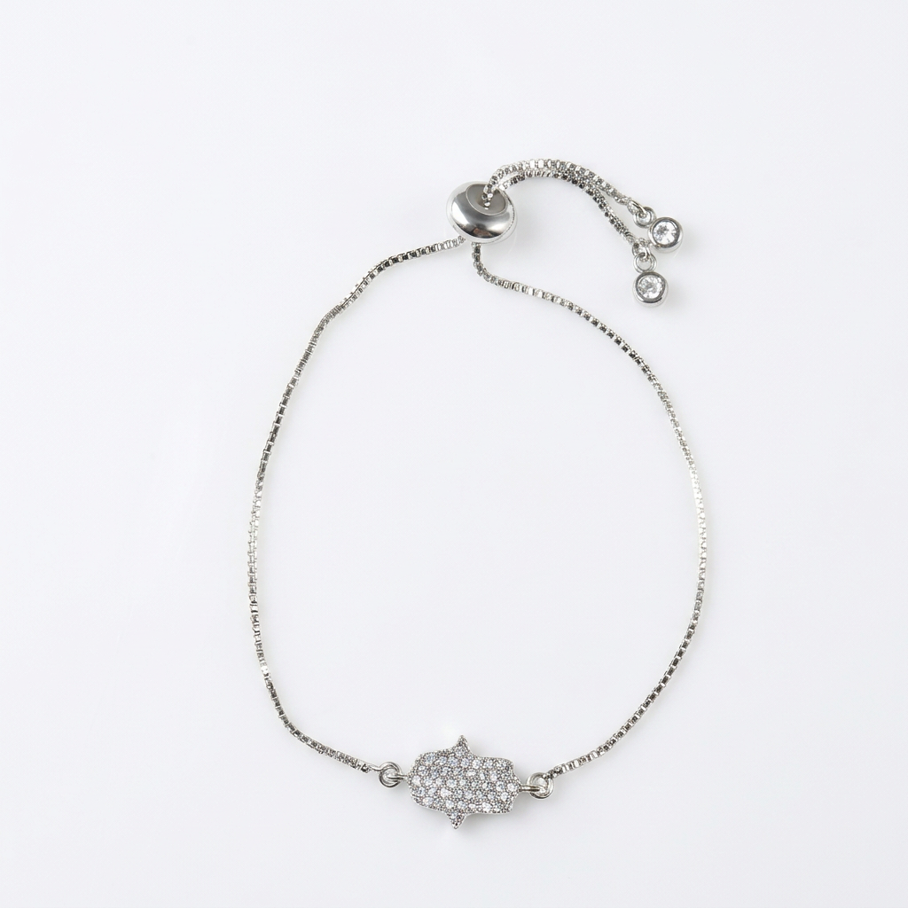Crystal Hamsa Pull Bracelet