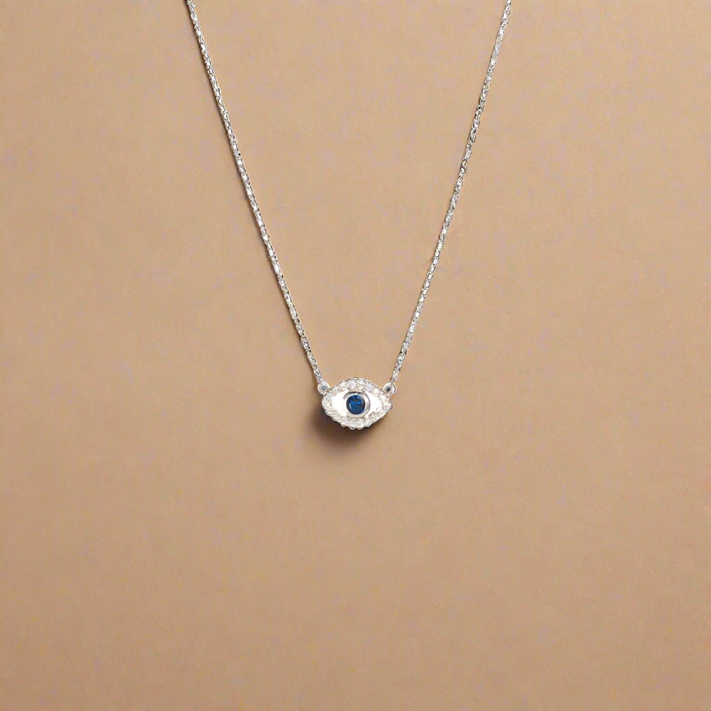 Sapphire Stone Lucky Eye Necklace