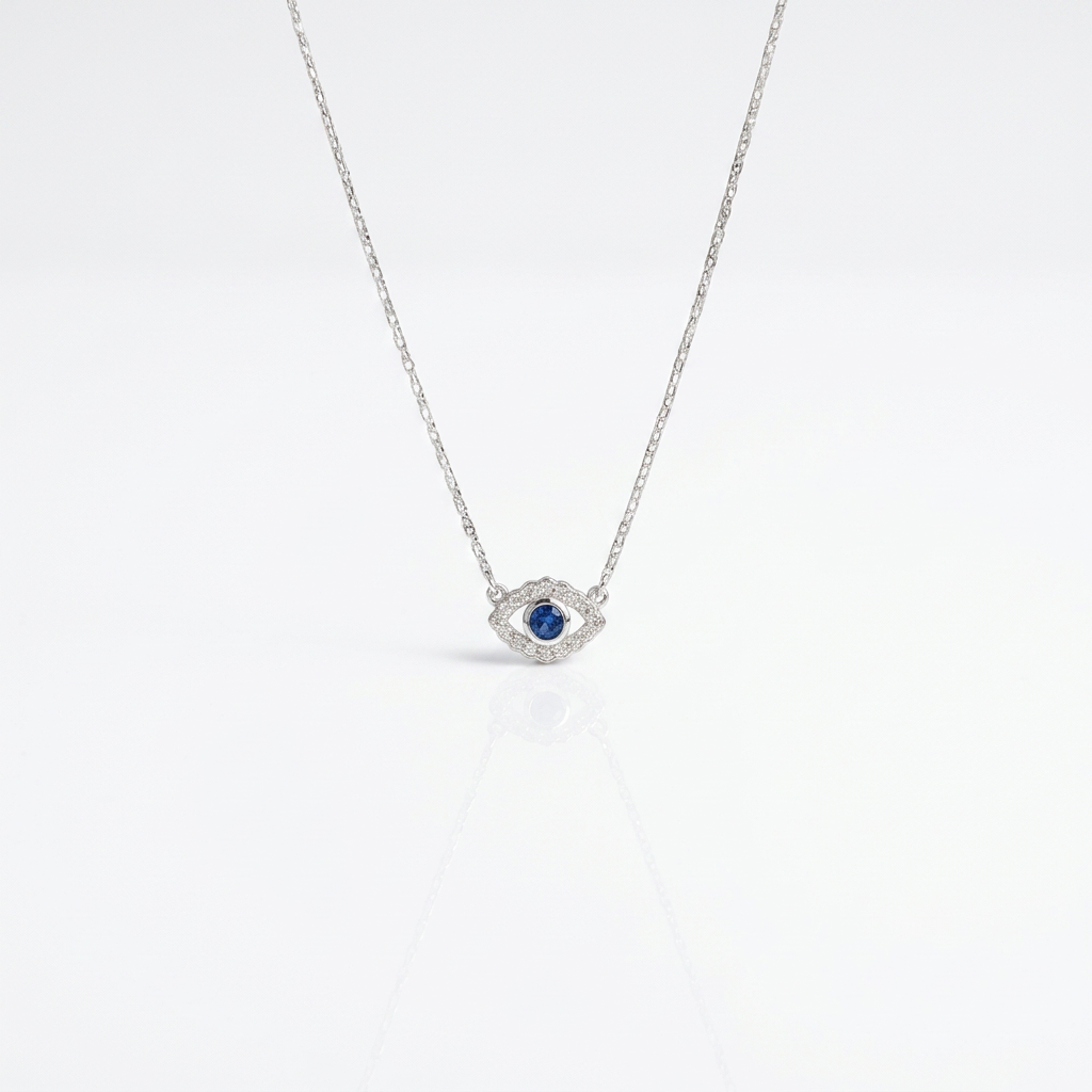 Sapphire Stone Lucky Eye Necklace