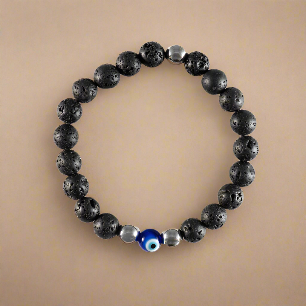 Lava Stone Lucky Eye Bracelet