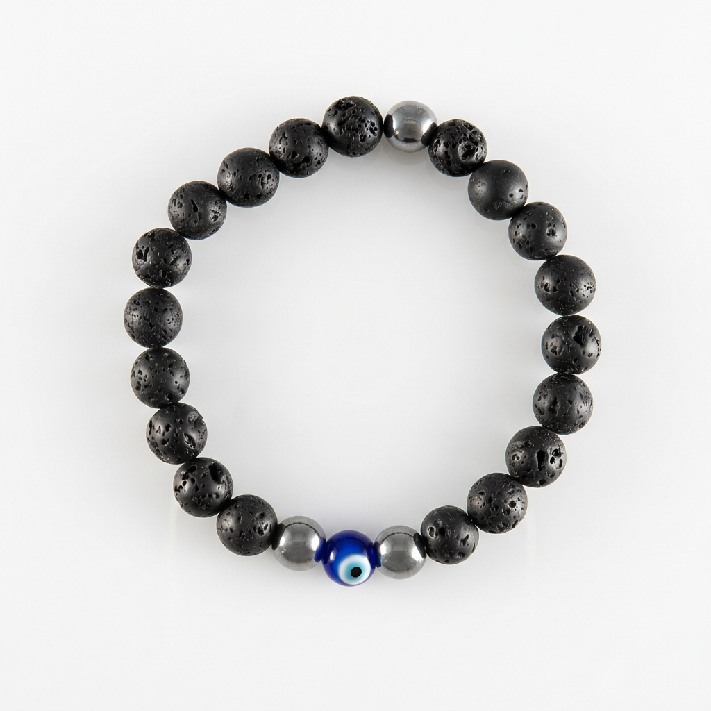 Lava Stone Lucky Eye Bracelet