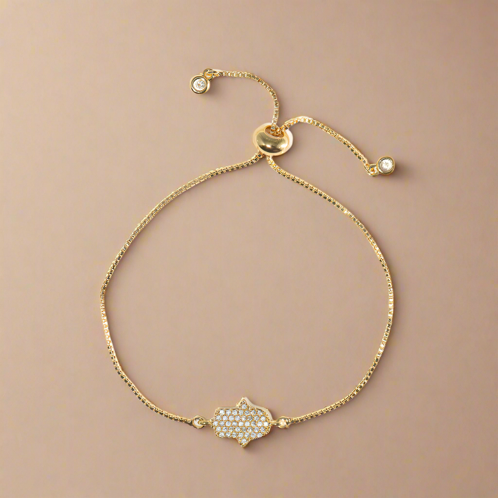 Crystal Hamsa Pull Bracelet