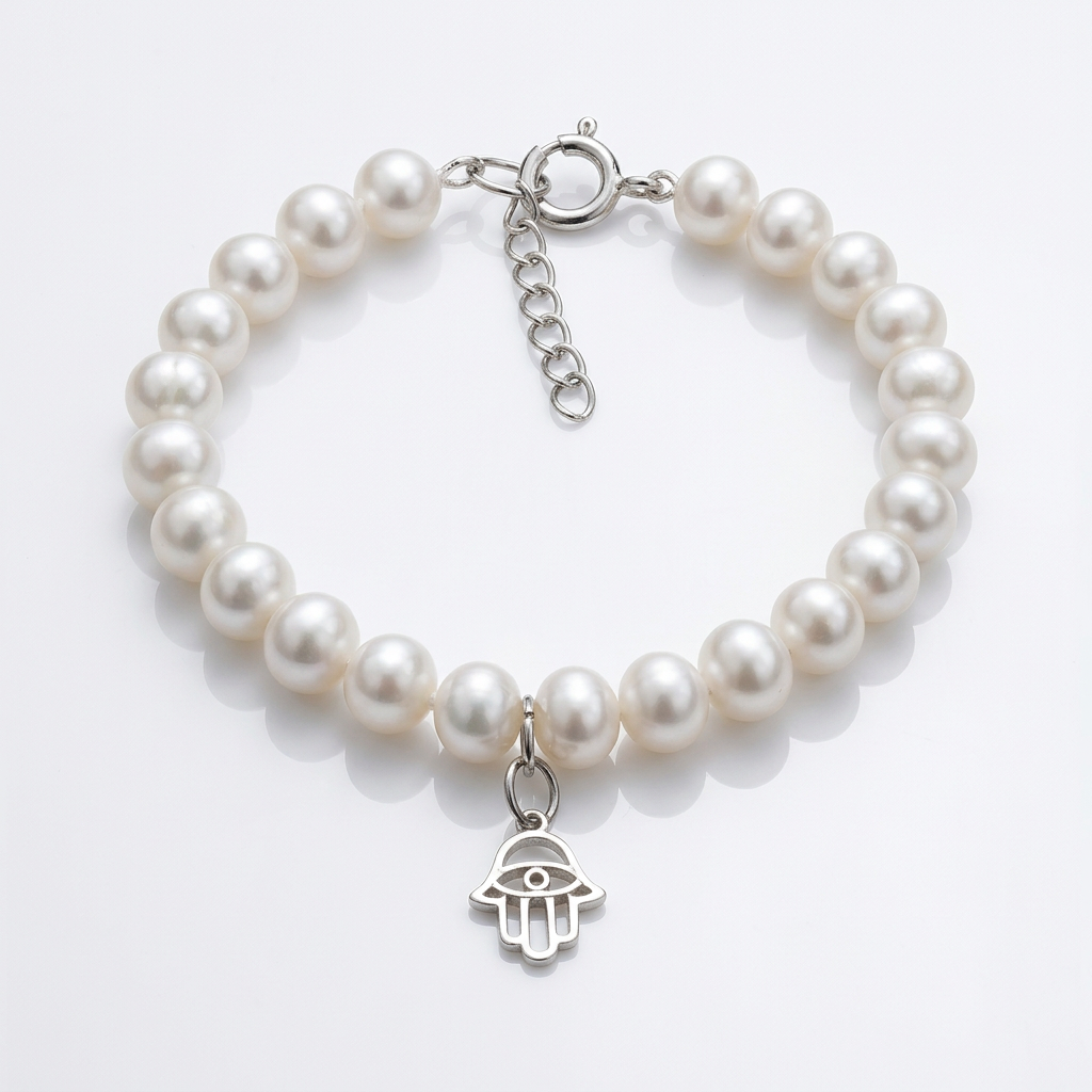 Pearl Hamsa Bracelet