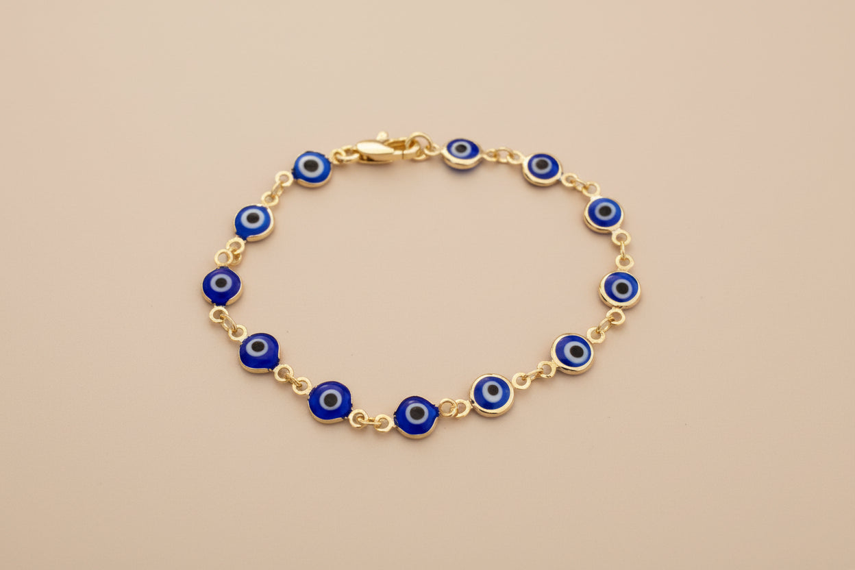 Gold Blue Lucky Eye Bracelet