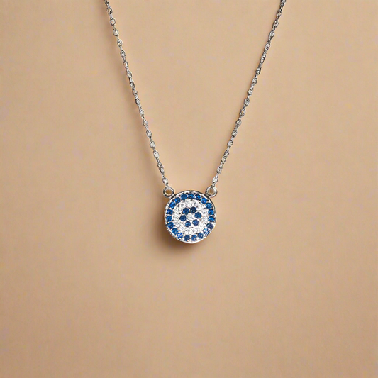 Round Crystal Lucky Eye Necklace