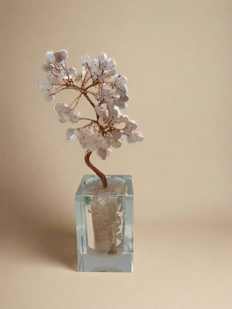 Rose Quartz Gem Stone Tree