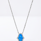Opal Stone Crystal Hamsa Necklace