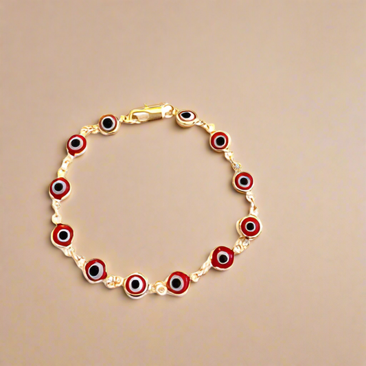 Gold Red Eye Classic Lucky Eye Bracelet