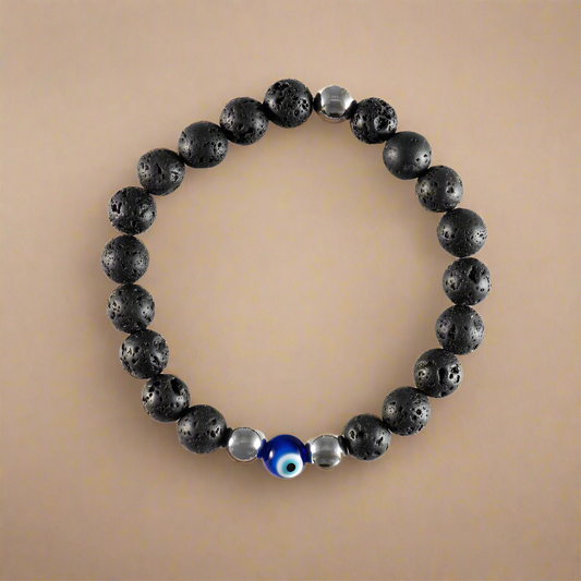 Lava Stone Lucky Eye Bracelet