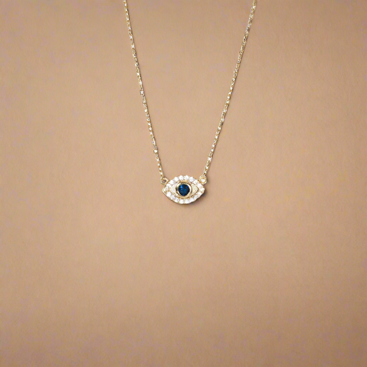 Sapphire Stone Lucky Eye Necklace