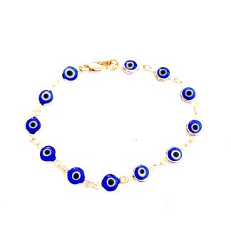 Gold Blue  Lucky Eye Bracelet
