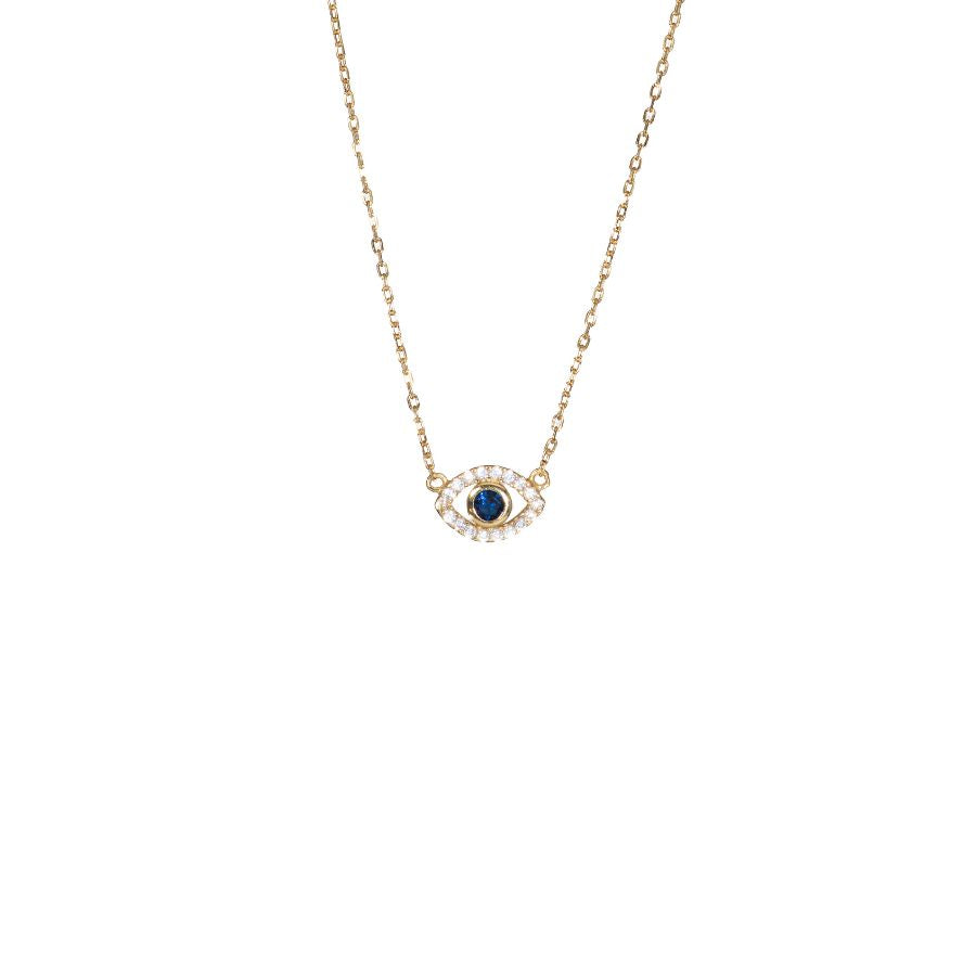 Sapphire Stone Lucky Eye Necklace