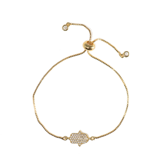 Crystal Hamsa Pull Bracelet